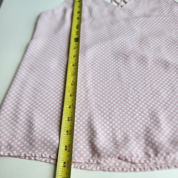 Express Women's Polka Dot Pink White Strappy Double V Neck Tank Top S - Picture 9 of 12